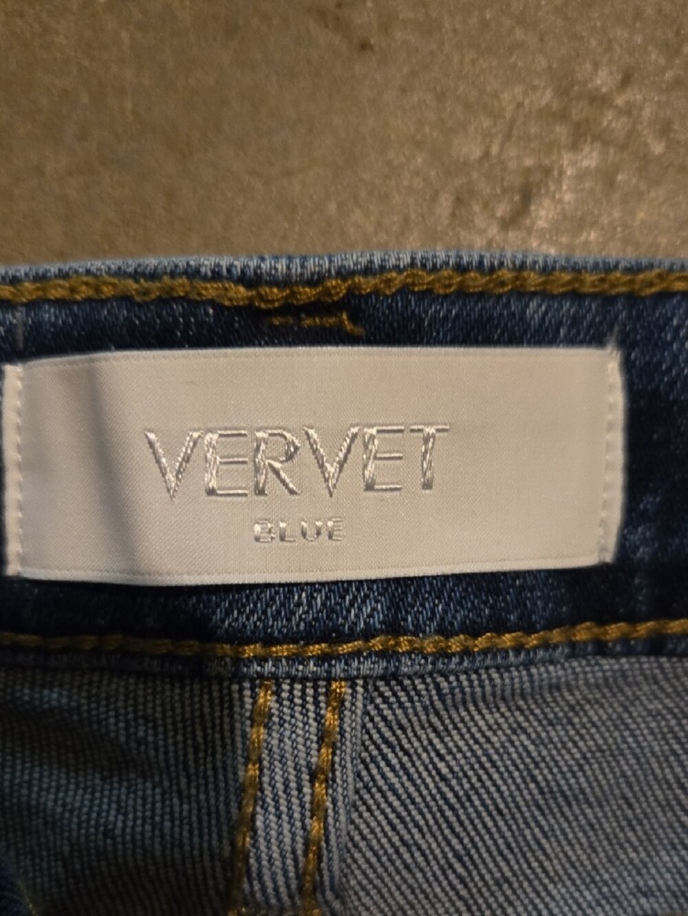 High-Rise Button-Front Denim Jean Shorts in Blue - Picture 3 of 4